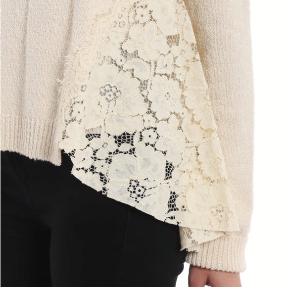 Twinset Cotton and lace asymmetrical cozy sweater - Picture 9 of 15